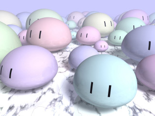 Balls ground purple background blue - c4d free wallpaper