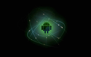 Green android logo black background 2 - android jones free wallpaper