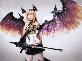 Woman sword wings body hand - cosplay free wallpaper