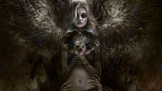 Woman bird demon shoulder arm - a large bird free wallpaper