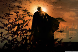 Batman city bats flying sun - a batman free wallpaper