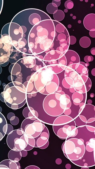 Bubbles floating black background pink - generative art free wallpaper