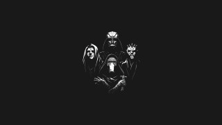 Black white photo skull head - their chest free wallpaper