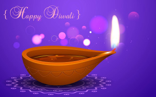 Diya candle diwali purple sky - a candle free wallpaper