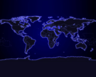 Blue world map hologram night - line free wallpaper