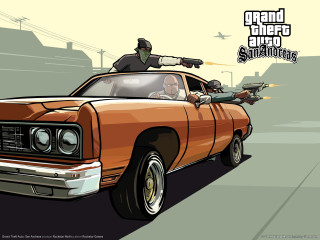 Cartoon man gun car background - altoon sultan free wallpaper for desktop