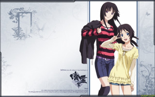 Anime couple characters white background 2 - a blue frame free wallpaper