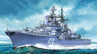 Battleship ocean sky clouds large - a few person free wallpaper