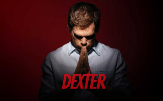 Man hands folded face dexter - a red background free wallpaper for desktop