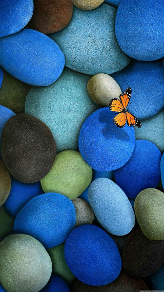 Butterfly rock blue green pebbles 9 - a rock free wallpaper