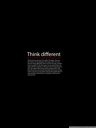 Think different black background white 3 - international typographic style free wallpaper