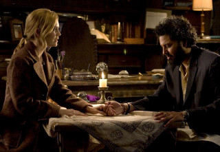 Man woman table candle tablecloth - a man and a woman sitting free wallpaper