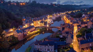 City river night lights bridge - evgeny lushpin free wallpaper