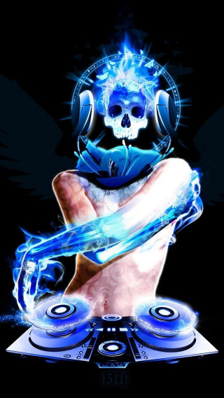 Person headphones dj mixer skull - headphone free wallpaper