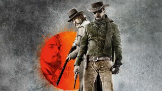 Western duel men sunset guns - a red sun in the background free wallpaper