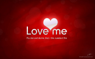 Red heart love me digital - a white heart free wallpaper