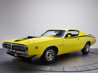 Yellow muscle car museum white - floor free wallpaper