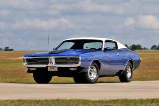 Blue white muscle car runway - a.d.m. cooper free wallpaper