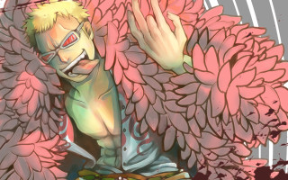 Man pink flower hands up - lineart free wallpaper