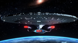 Spaceship flying over planet space 2 - a spaceship free wallpaper