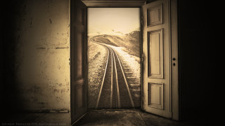 Door traintrack tunnel magic liminal - a train track free wallpaper