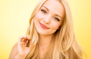 Blonde woman portrait yellow background - caroline lucy scott free wallpaper