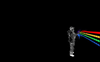 Man dark rainbow light black - interactive art free wallpaper