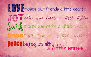 Quote pink background stars snowflakes - free love wallpaper