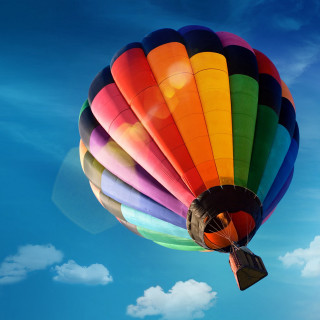 Colorful hot air balloon blue 6 - naive free wallpaper
