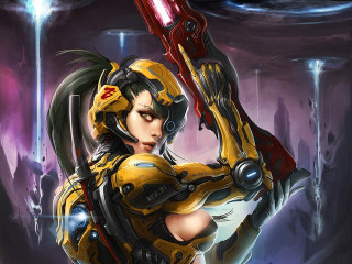 Woman yellow suit red object - comic cover art free wallpaper for desktop