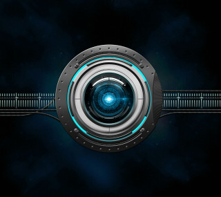 Futuristic camera lens blue light - futuristic free wallpaper