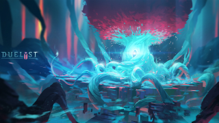 Blue red creature cave red - mouth free wallpaper