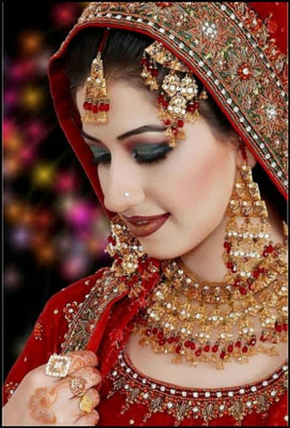 Woman red dress veil jewelry - outfit free wallpaper