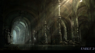 Dark creepy room columns light - a dark free wallpaper