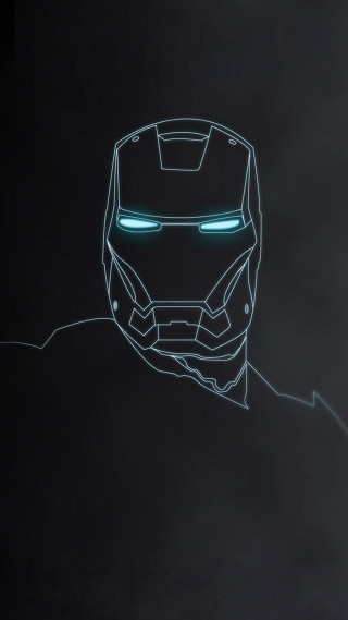 Robot glowing eyes black background 2 - free minimalism wallpaper