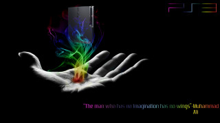 Hand mouse rainbow smoke glowing - visionary free wallpaper