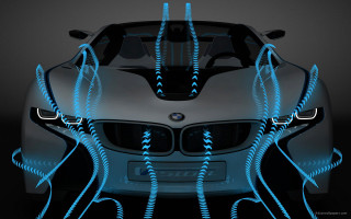 Car blue wires hood image - beeple free wallpaper