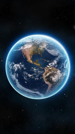 Earth view space blue glow - a view of the earth free wallpaper