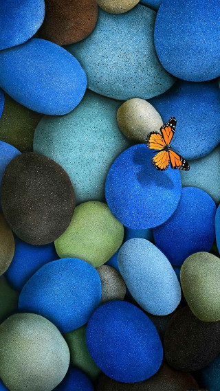 Butterfly rock blue green pebbles 4 - a rock free wallpaper