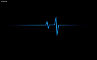 Blue heart beat black background - a blue line free wallpaper