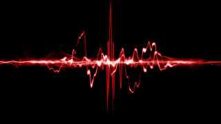 Red sound wave hologram glowing 2 - a red light in the middle of the image free wallpaper