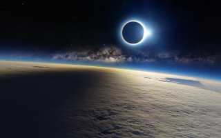 Solar eclipse earth horizon view 4 - a solar eclipse free wallpaper
