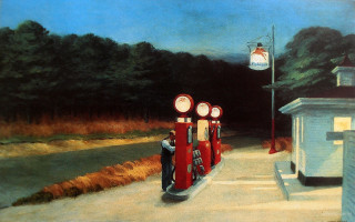 Man filling gas pumps clock - hopper free wallpaper