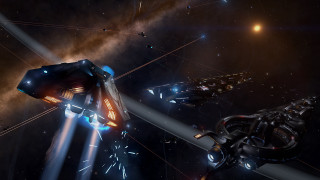 Space station lights sky stars - a space station free wallpaper