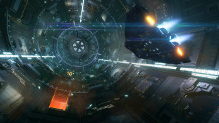 Futuristic city circular structure lights - star citizen halo free wallpaper