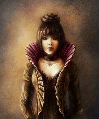Woman hoodie scarf painting portrait - a painting of a woman free wallpaper