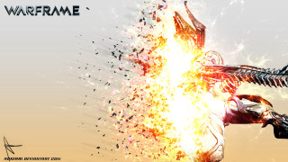 Sci fi robot gun fireball - warframe armor free wallpaper