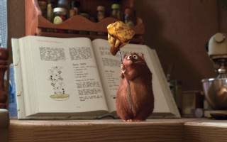 Cartoon character holding book bird - a stick in front free wallpaper