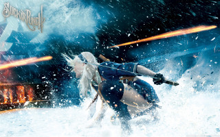 Woman costume sword snow another - action painting free wallpaper