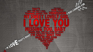 Heart shaped word art red - a red heart free wallpaper